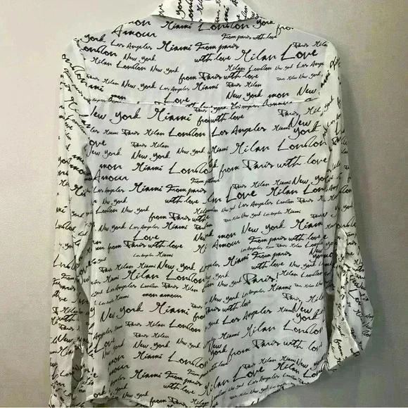 Candie's Black and White Bouse Sz XS - Picture 3 of 11